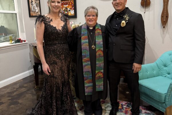 officiant Jen with couple