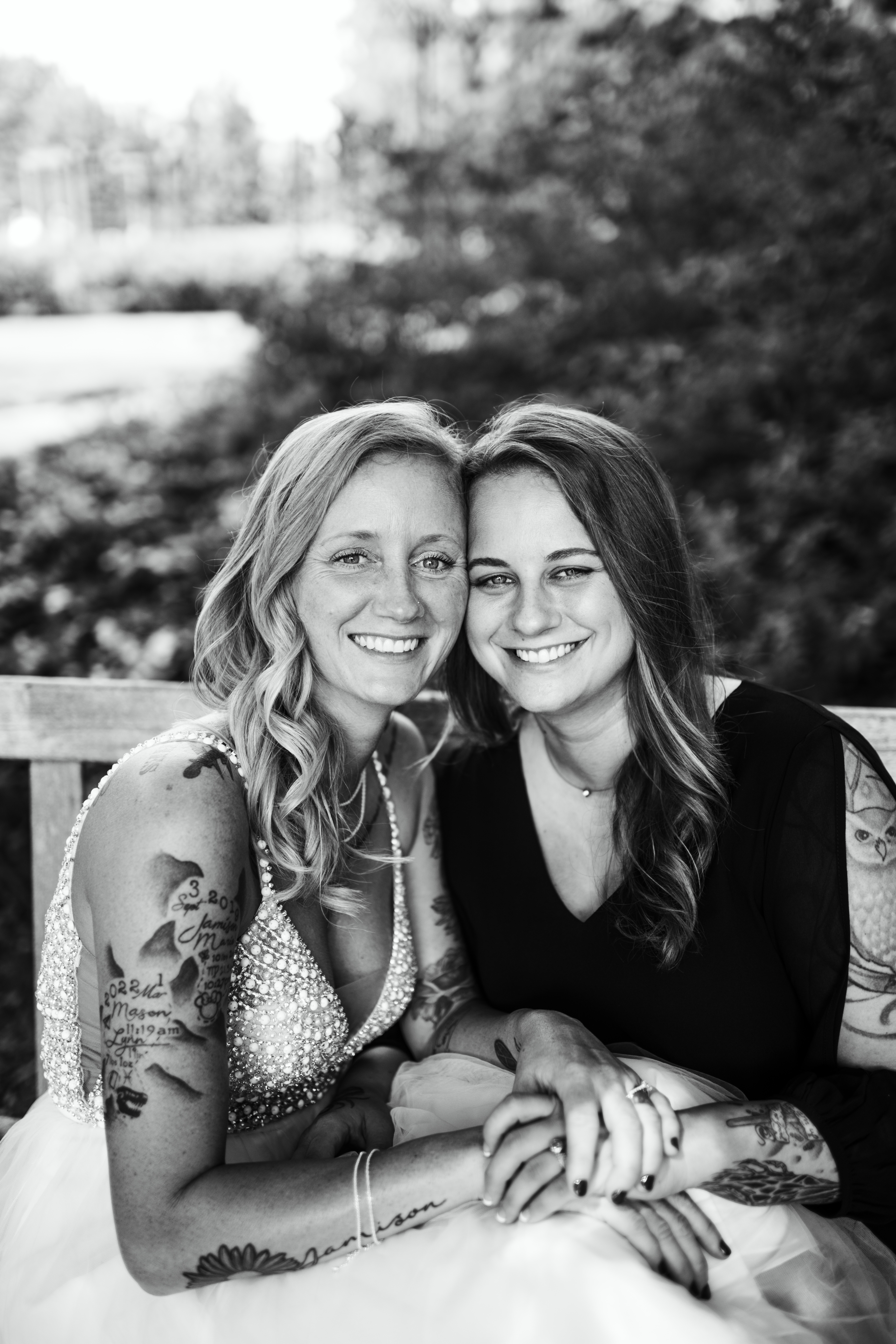 couple sitting down smiling